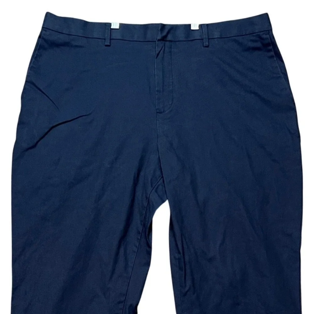 Banana Republic Chino Pants Mens 38x30 Navy Blue Slim Fit Flat Front Stretch EUC